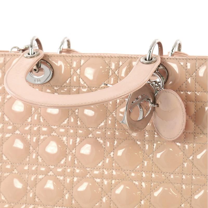 Christian Dior Lady Dior Handbag Cannage Quilt Patent Large 5