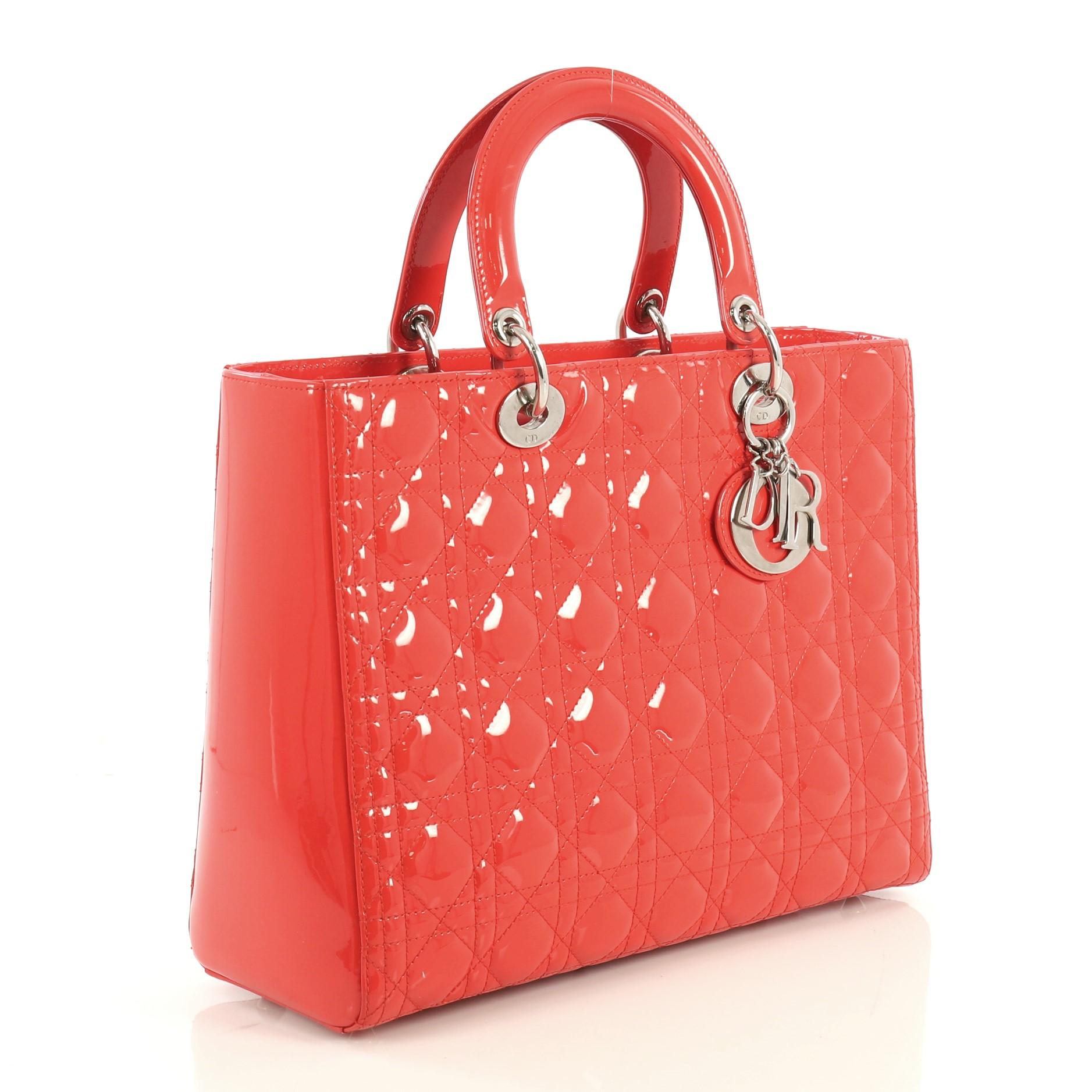 lady dior red patent
