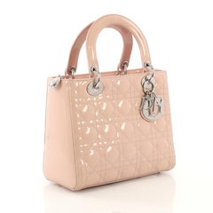 Christian Dior Lady Dior Handbag Cannage Quilt Patent Medium