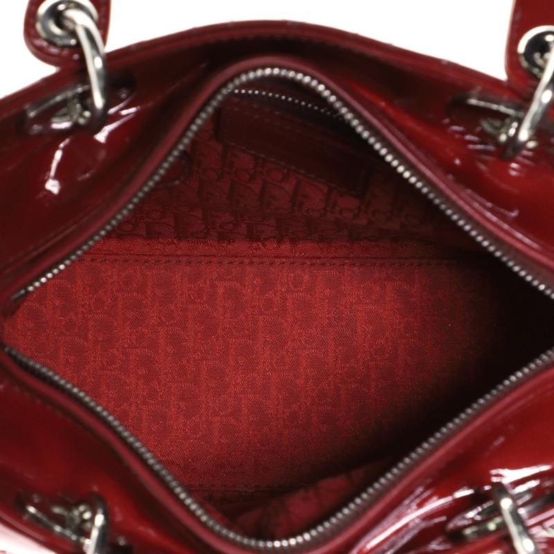 Women's or Men's Christian Dior Lady Dior Handbag Cannage Quilt Patent Medium 