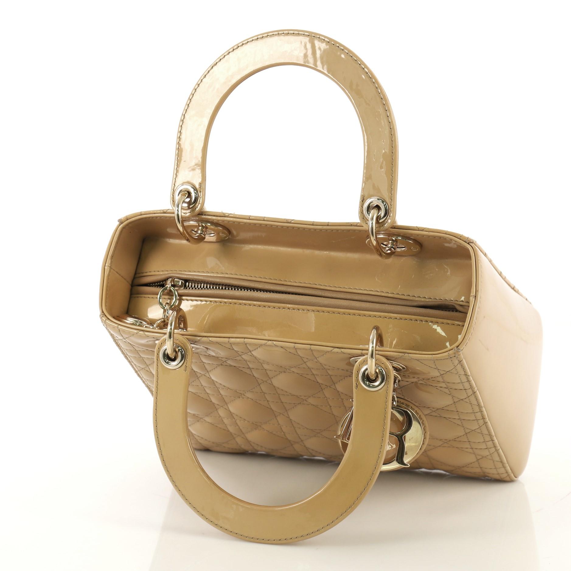 Christian Dior Lady Dior Handbag Cannage Quilt Patent Medium 1