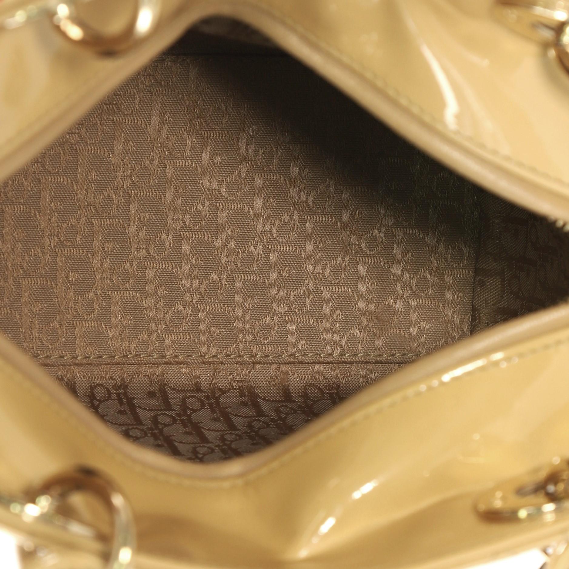 Christian Dior Lady Dior Handbag Cannage Quilt Patent Medium 2