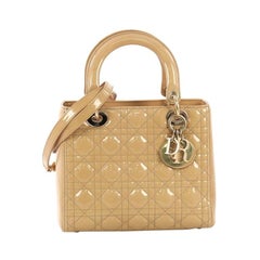 Christian Dior Lady Dior Handbag Cannage Quilt Patent Medium