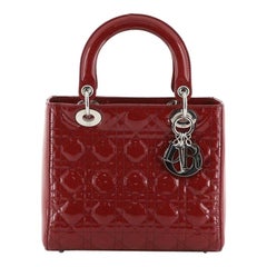 Christian Dior Lady Dior Handbag Cannage Quilt Patent Medium 