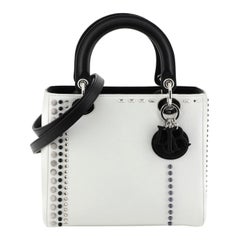 Christian Dior Lady Dior Handbag Embellished Leather Medium