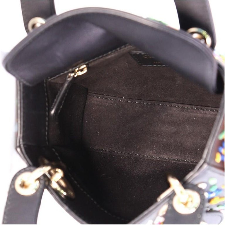 Christian Dior Lady Dior Handbag Embroidered Calfskin Mini at 1stDibs