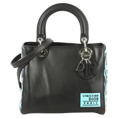 Christian Dior Lady Dior Handbag Leather with Printed Detail Medium