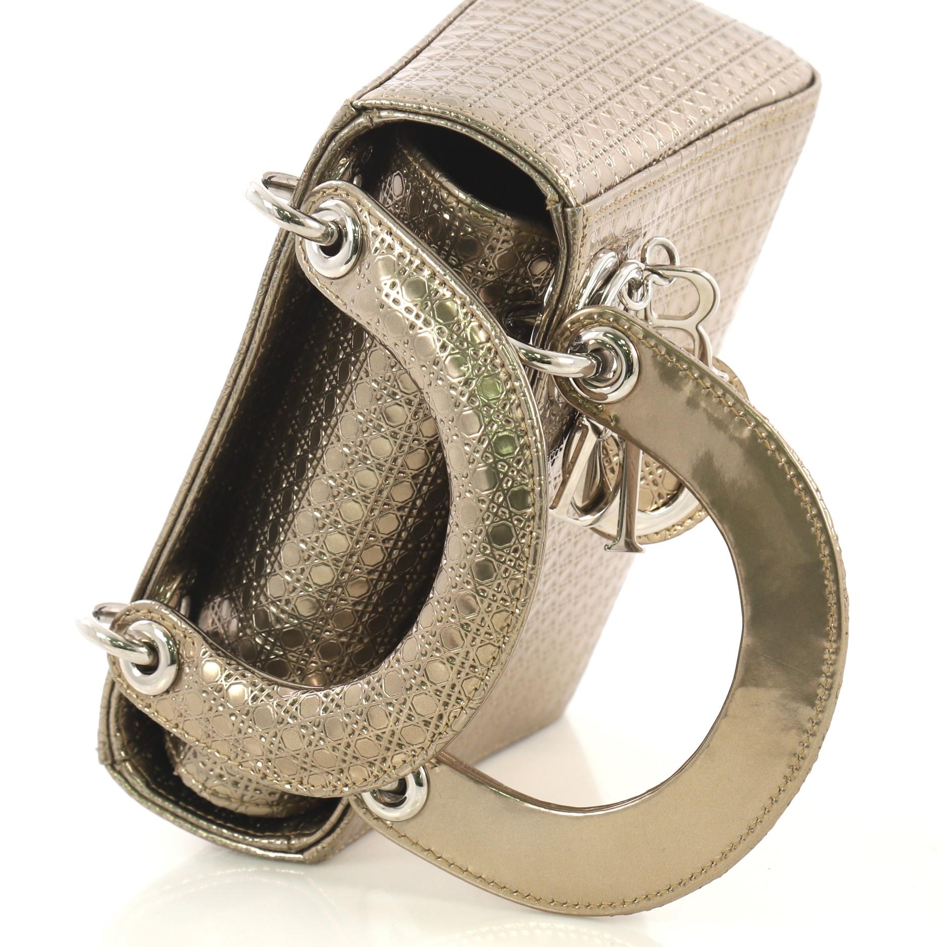 Christian Dior Lady Dior Handbag Micro Cannage Perforated Calfskin Micro 1