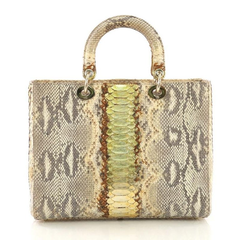 Christian Dior Lady Dior Handbag Python Large at 1stDibs