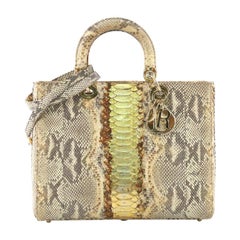 Christian Dior Lady Dior Handbag Python Large