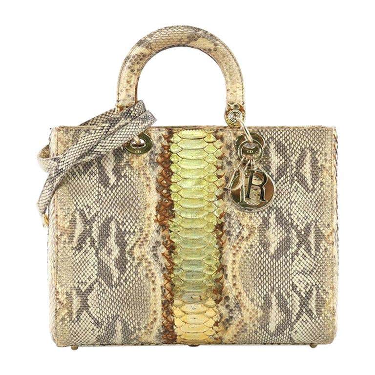 Christian Dior Lady Dior Handbag Python Large at 1stDibs