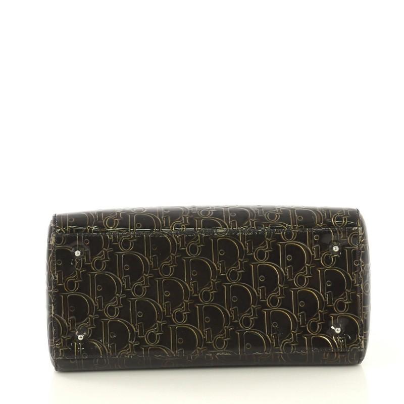 Black Christian Dior Lady Dior Handbag Ultimate Embossed Patent Medium 