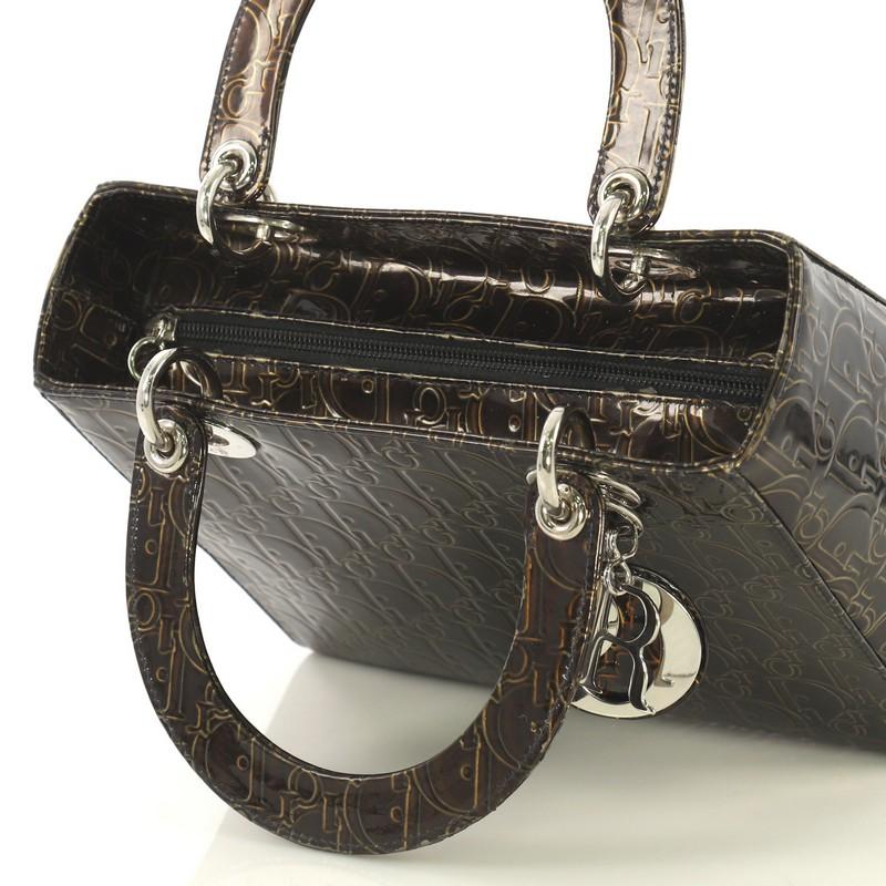 Christian Dior Lady Dior Handbag Ultimate Embossed Patent Medium  In Good Condition In NY, NY