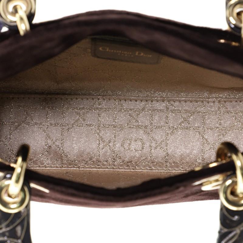 Black Christian Dior Lady Dior Handbag Velvet Mini