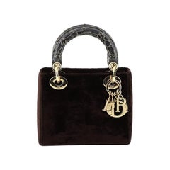 Christian Dior Lady Dior Handbag Velvet Mini