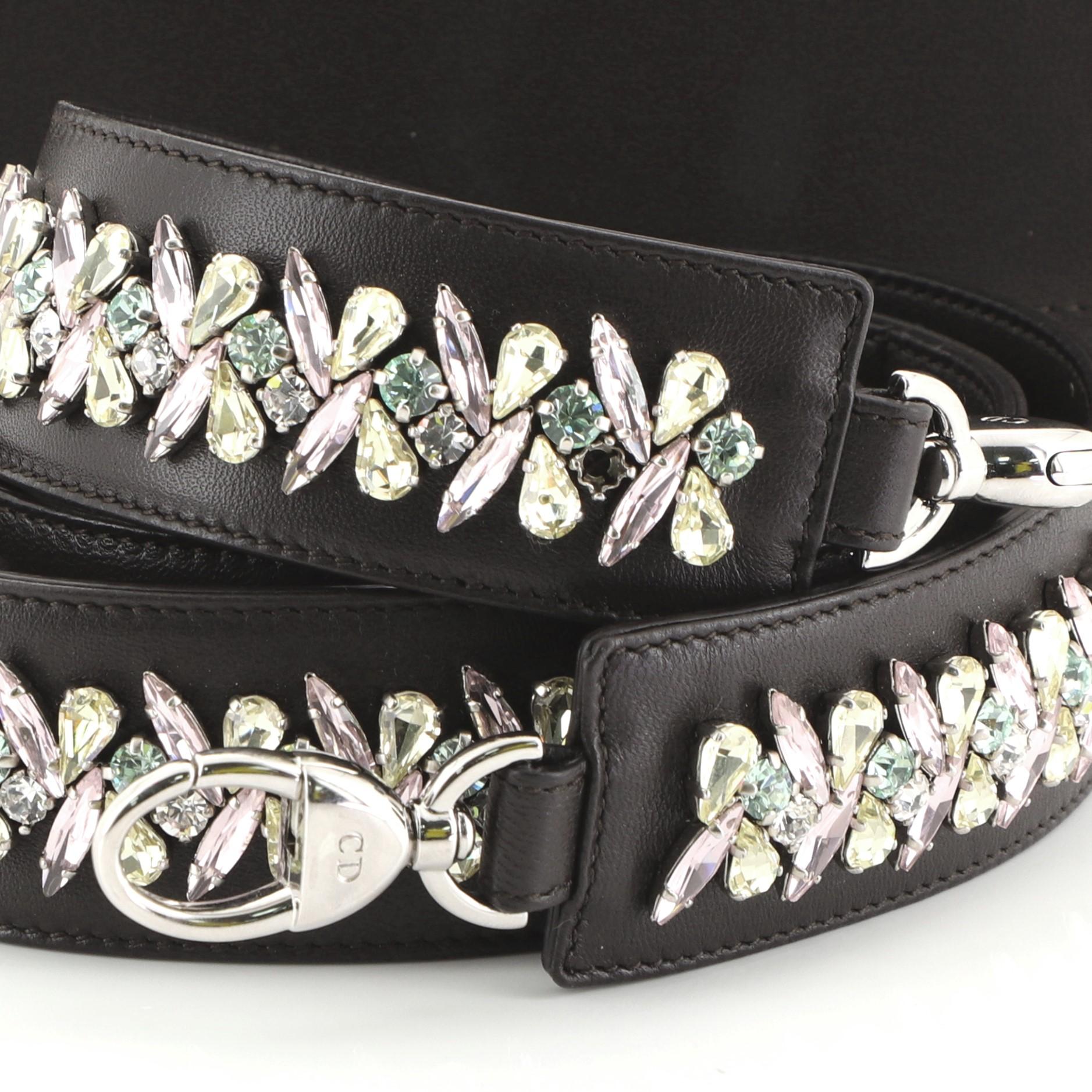 Christian Dior Lady Dior Handbag with Embellished Strap Cannage Quilt