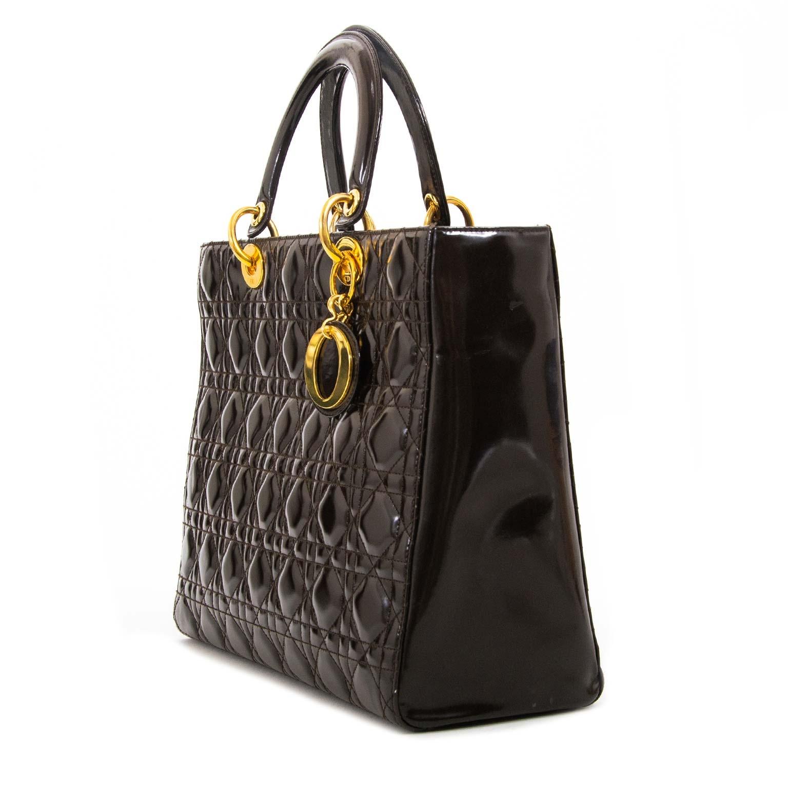 Women's Christian Dior Lady Dior Large Brown Handbag