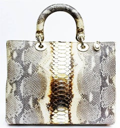Christian Dior Lady Dior Large Python Bag