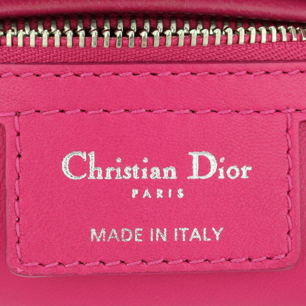 Christian Dior Lady Dior Borsa media in pelle e tweed rosa e argento SHW 2013 in vendita 10