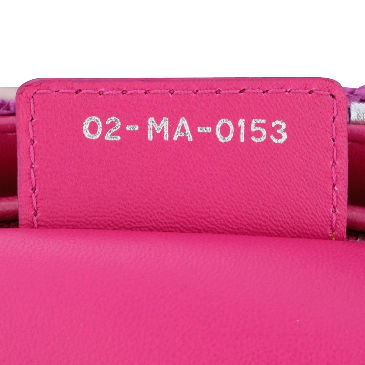 Christian Dior Lady Dior Medium Tasche aus rosa & silbernem Tweed & Leder SHW 2013 im Angebot 12
