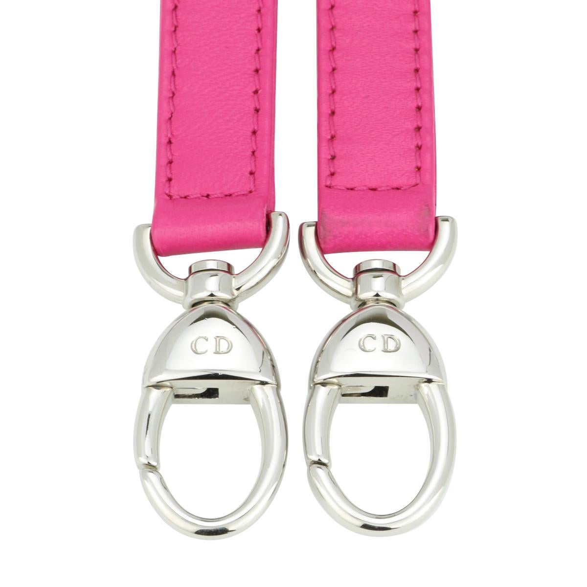 Christian Dior Lady Dior Borsa media in pelle e tweed rosa e argento SHW 2013 in vendita 13