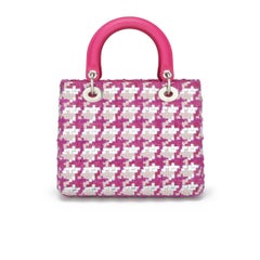 Christian Dior Lady Dior Medium Bag in Pink & Silver Tweed & Leather SHW 2013