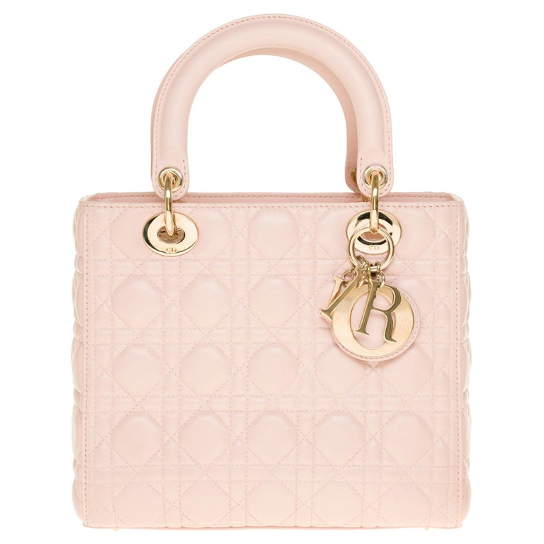Christian Dior Lady Dior Medium Size Handbag In Baby Pink Cannage Leather Chw At 1stdibs