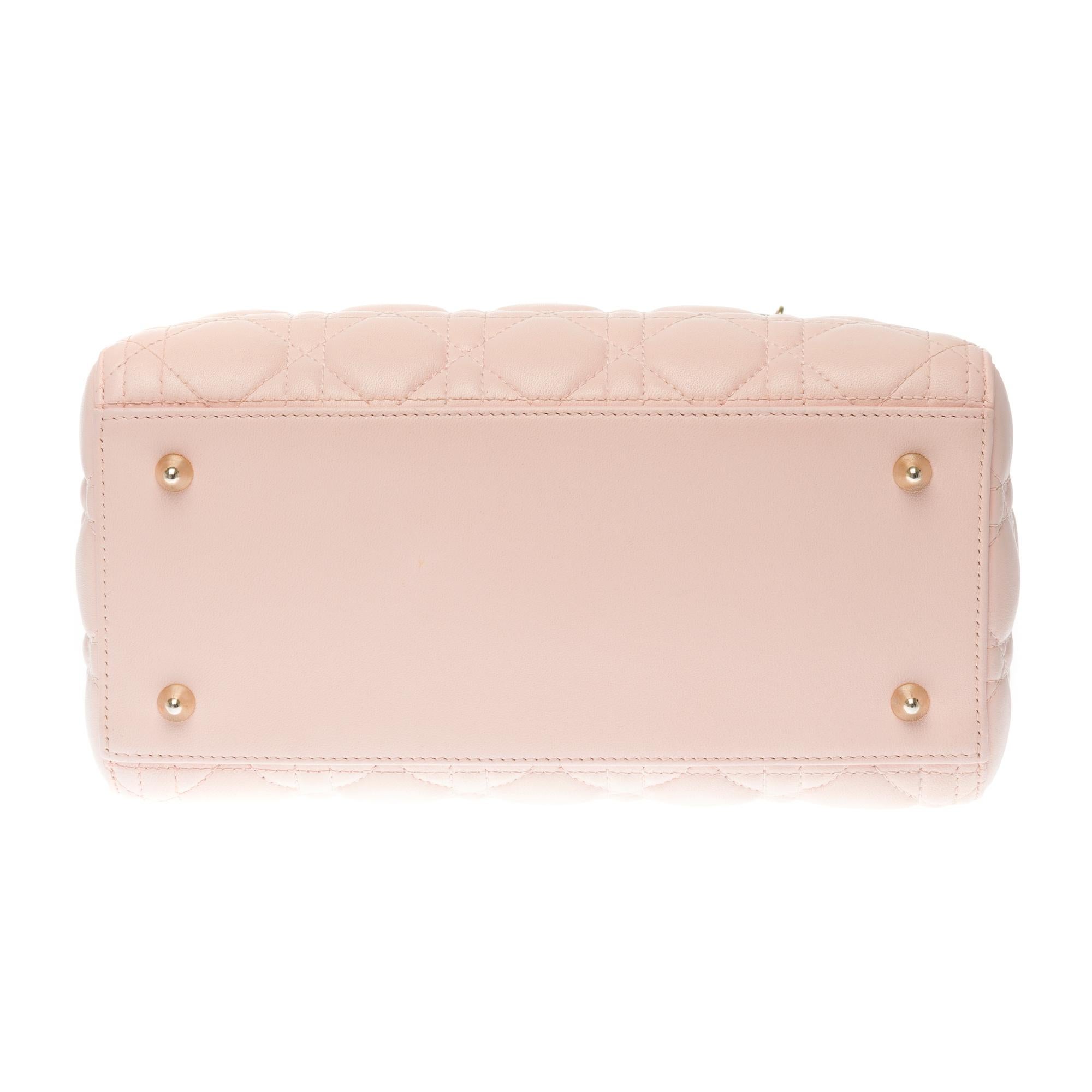  Christian Dior Lady Dior Medium size handbag in Pink cannage leather, GHW 1