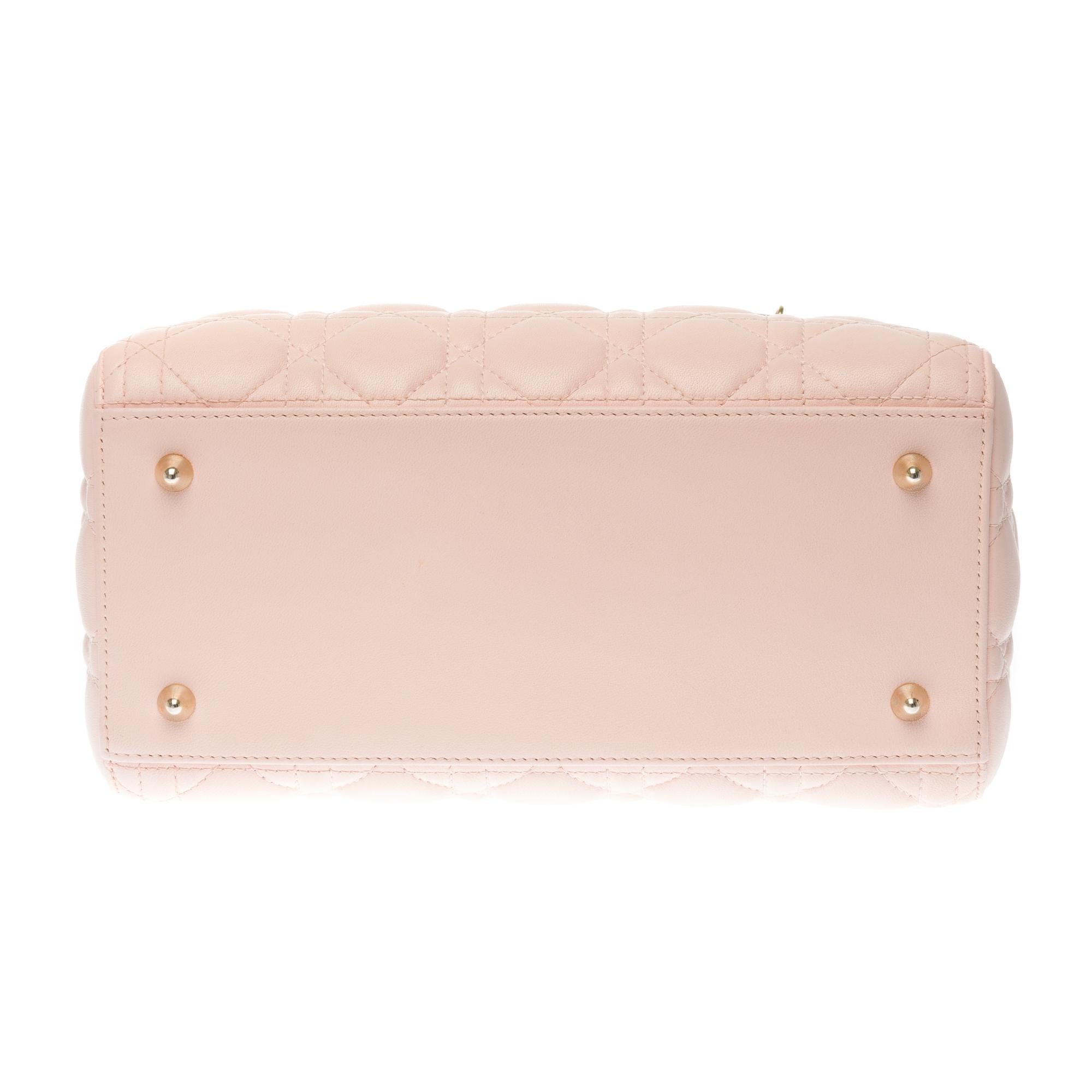Christian Dior Lady Dior Mittelgroße Handtasche in Rosa cannage Leder:: GHW 4