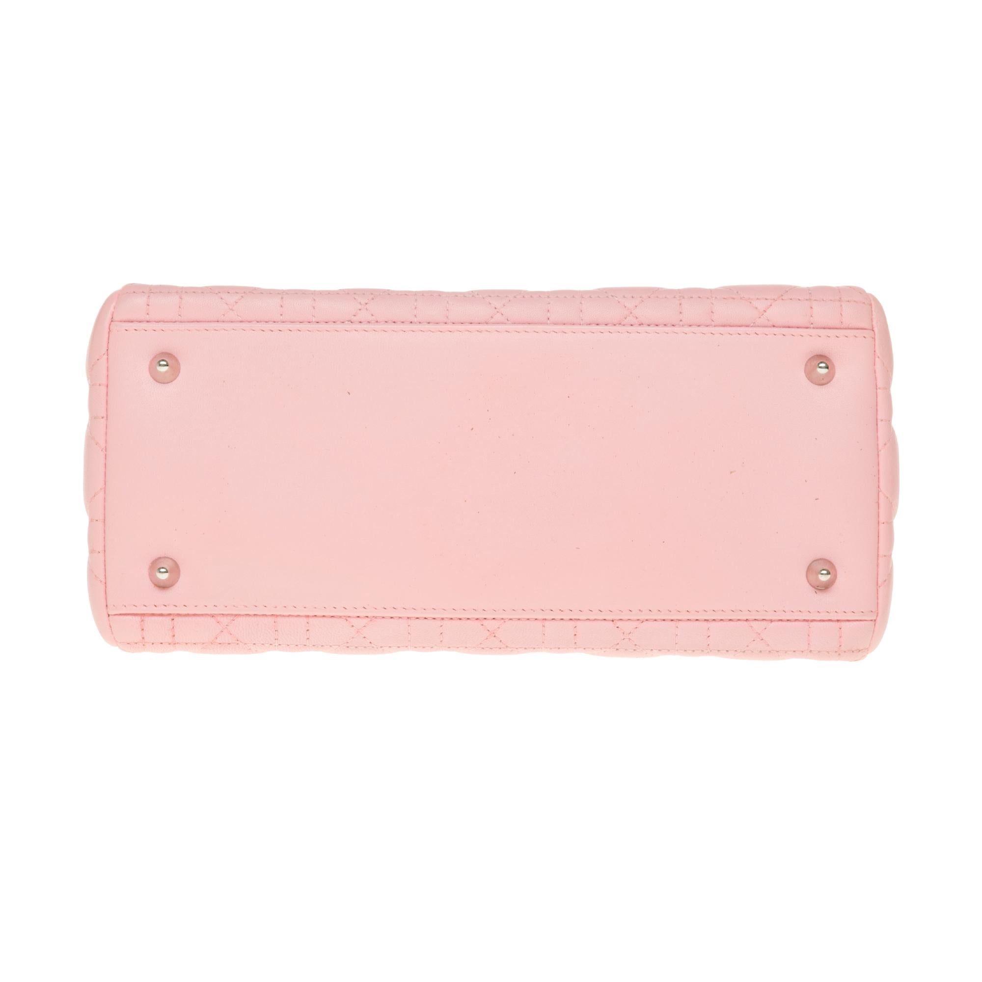  Christian Dior Lady Dior Medium size handbag in Pink cannage leather, SHW 3
