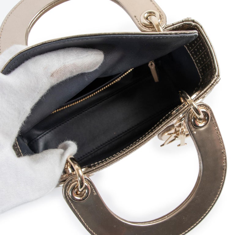 Dior Black Cannage Leather Mini Lady Dior Bag 17cm at 1stDibs