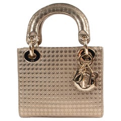 Christian Dior Lady Dior Mini Gold Micro Cannage Bag