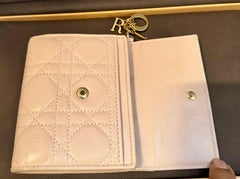 Christian Dior lady Dior Mini wallet, Cream / Beige