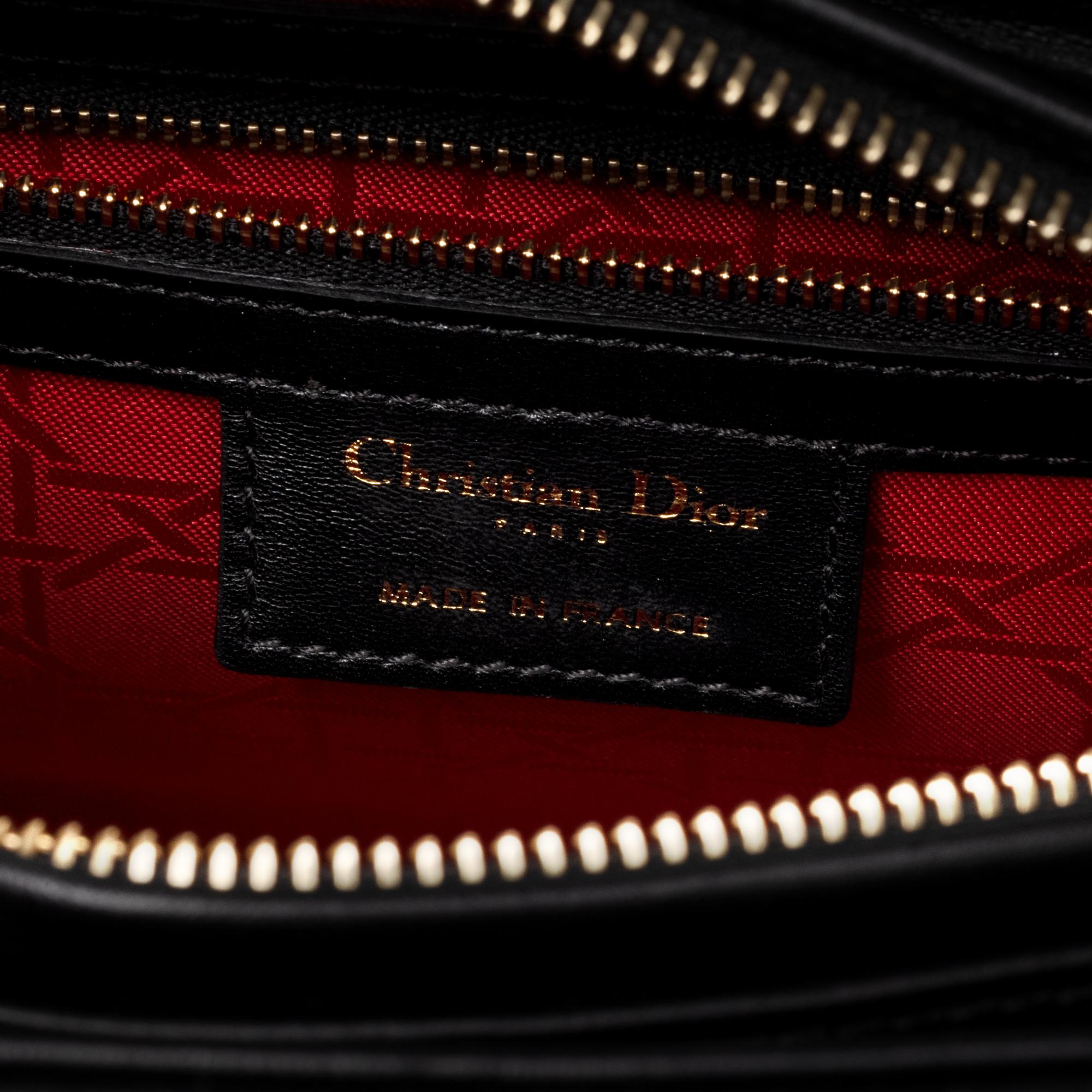  Christian Dior Lady Dior MM (Medium size) handbag in black cannage leather, GHW 3