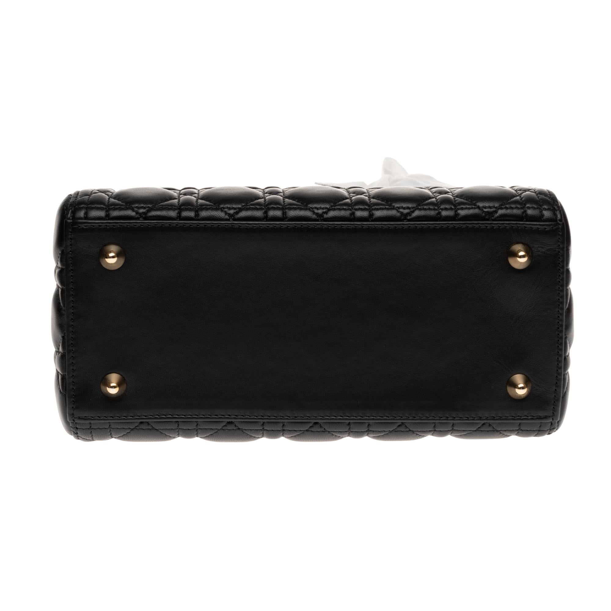  Christian Dior Lady Dior MM (Medium size) handbag in black cannage leather, GHW 1