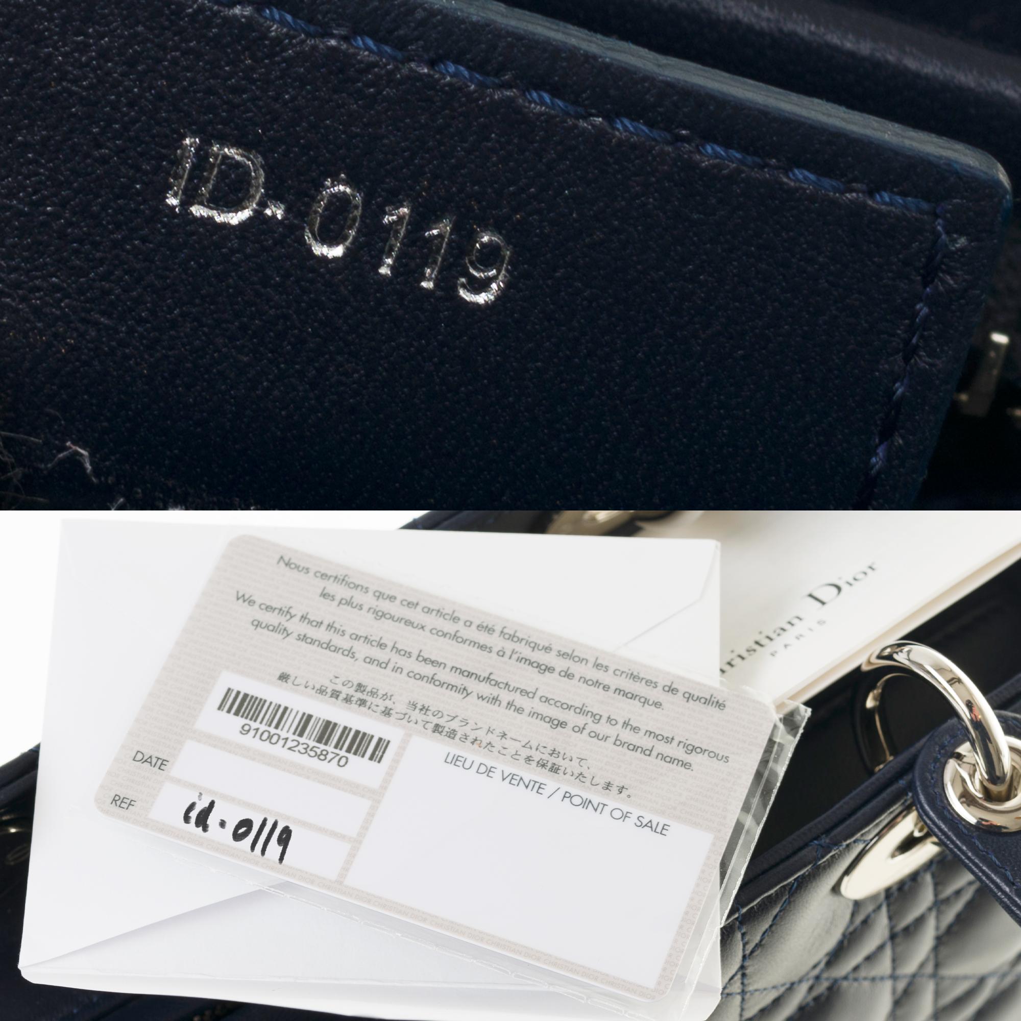  Christian Dior Lady Dior MM (Medium size) handbag in black cannage leather, SHW 1