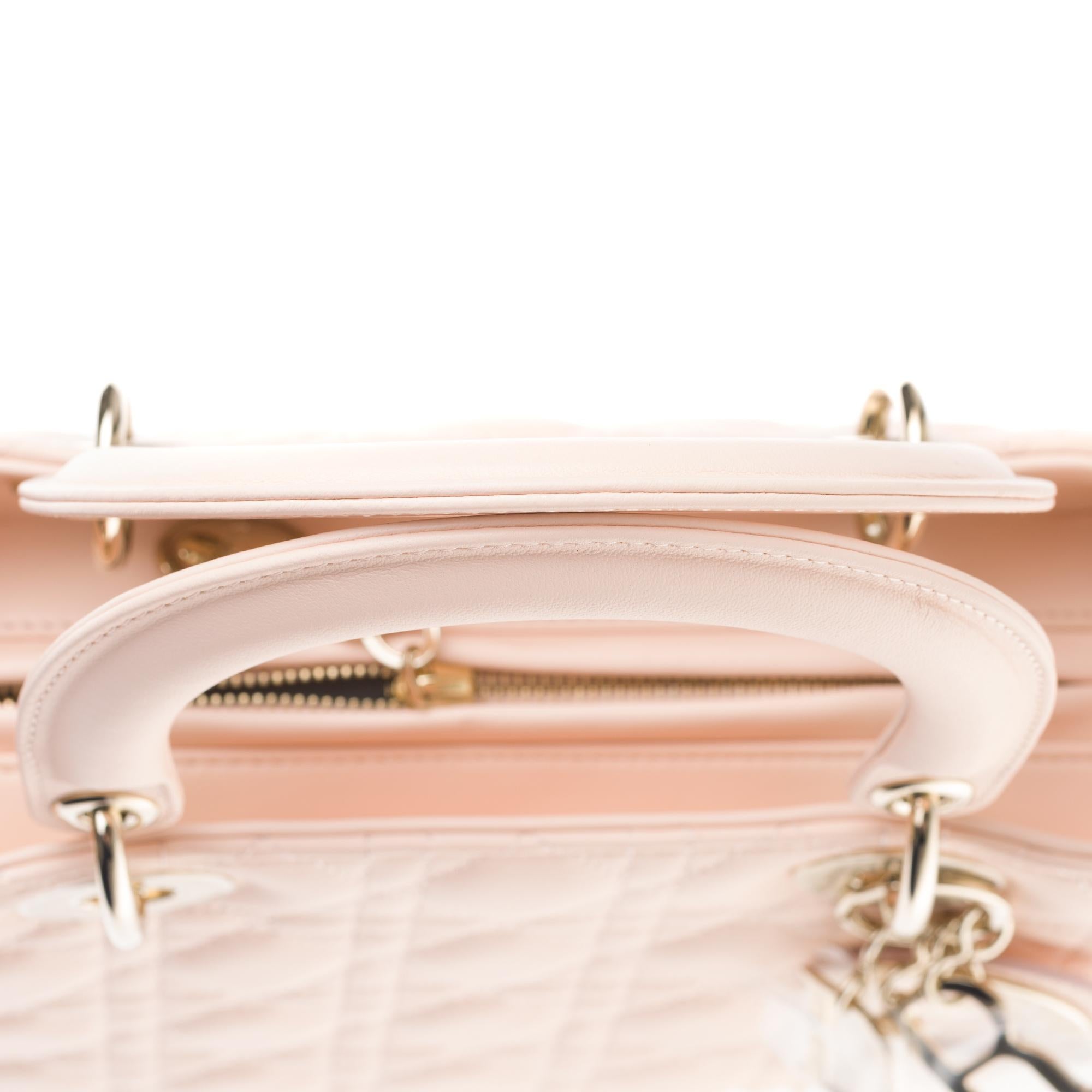  Christian Dior Lady Dior MM (Medium size) handbag in Pink cannage leather, GHW 2