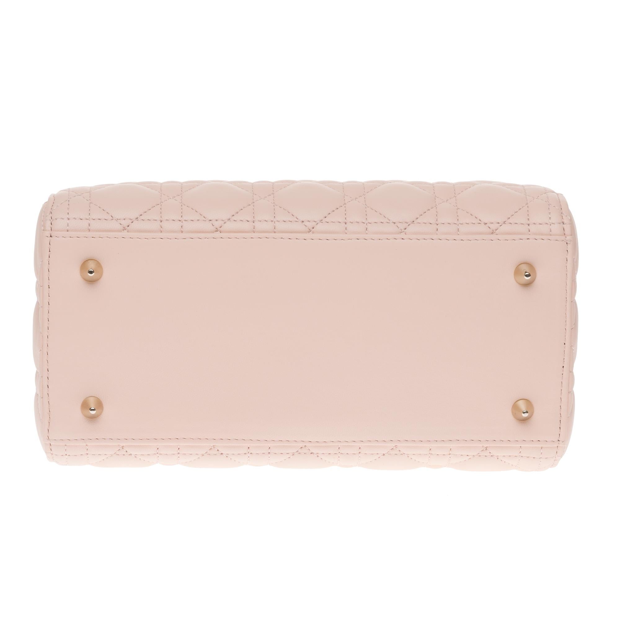  Christian Dior Lady Dior MM (Medium size) handbag in Pink cannage leather, GHW 3