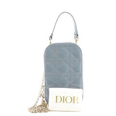 Christian Dior Lady Dior Phone Holder on Chain Cannage Quilt Patent