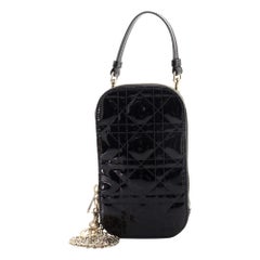Christian Dior Lady Dior Phone Holder on Chain Cannage Quilt Patent