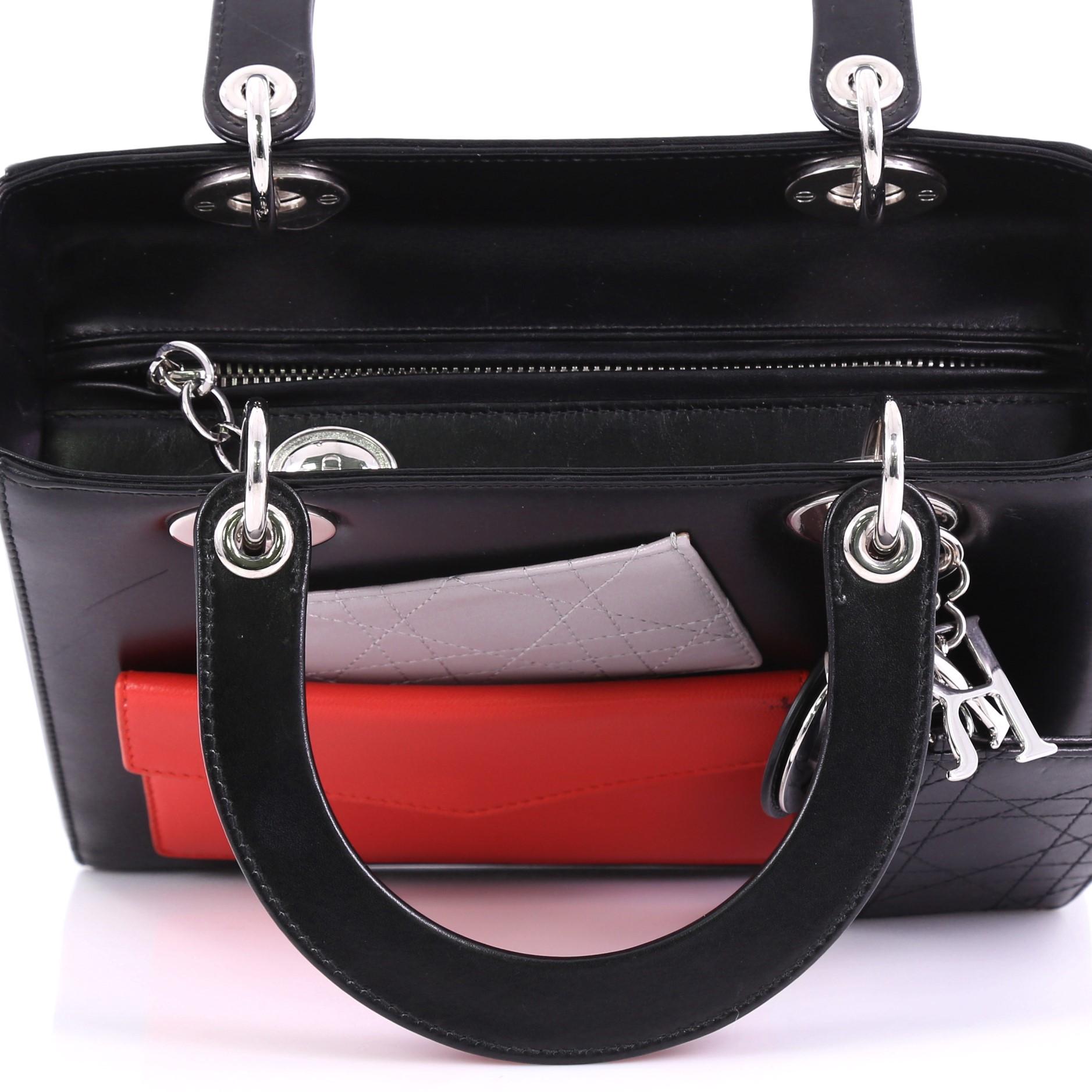 Christian Dior Lady Dior Pockets Handbag Leather Medium 5