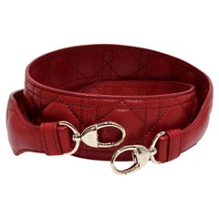 Christian Dior Lady Dior Rojo Bolso Piel Correa