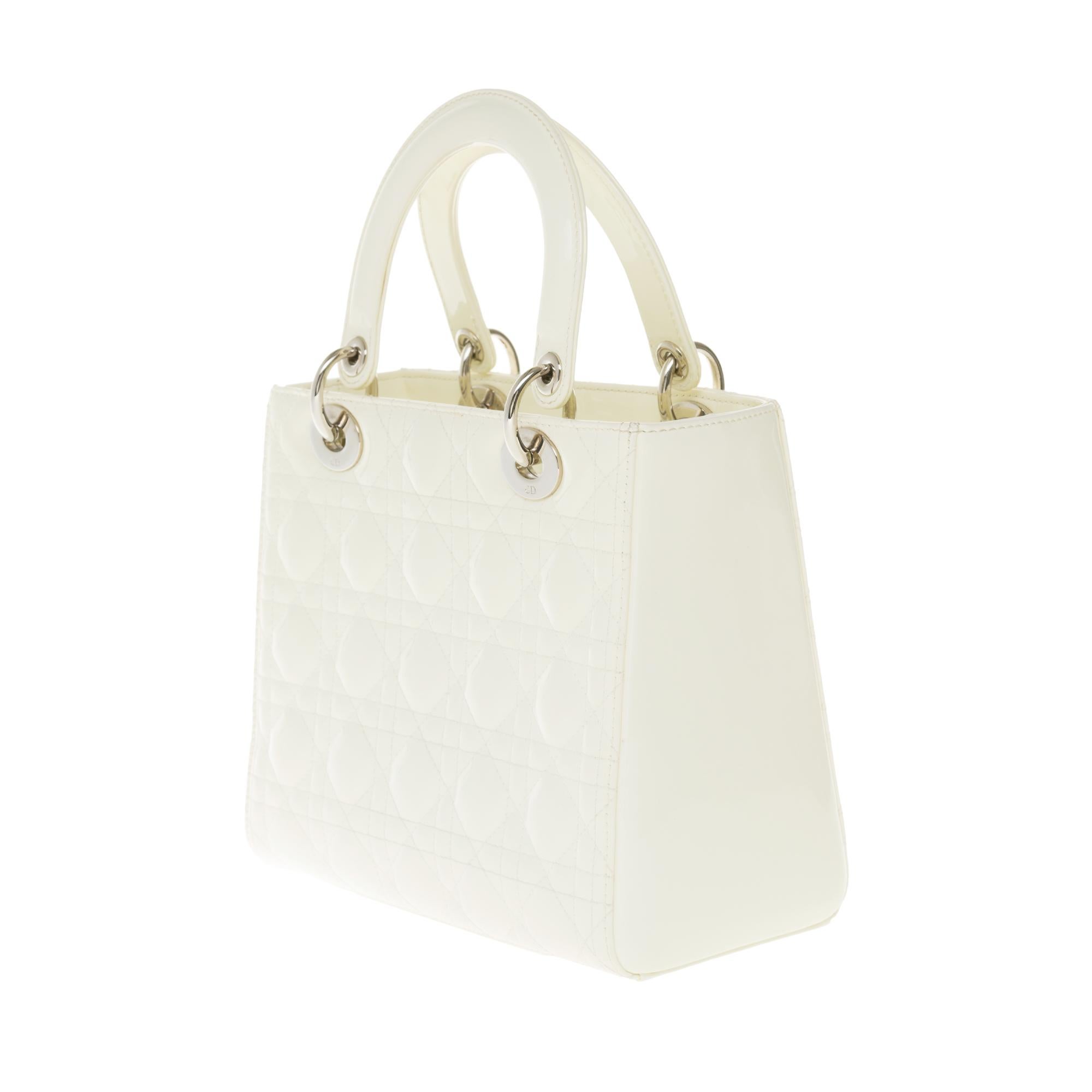 lady dior white patent