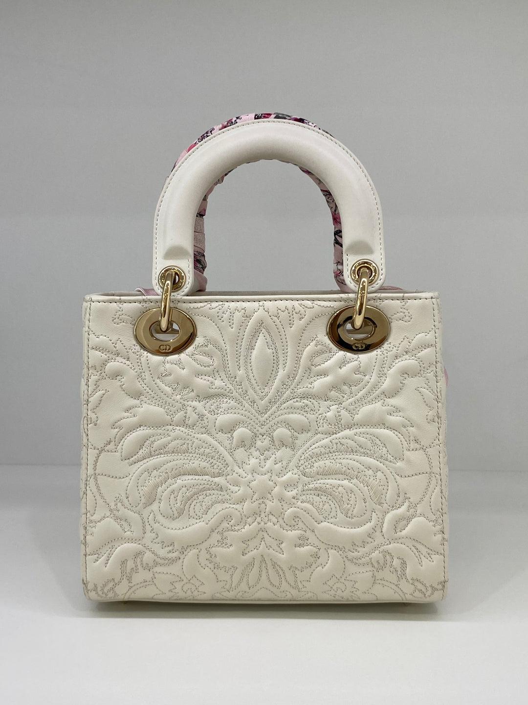 Christian Dior Lady Dior Small - White Embroidery 3