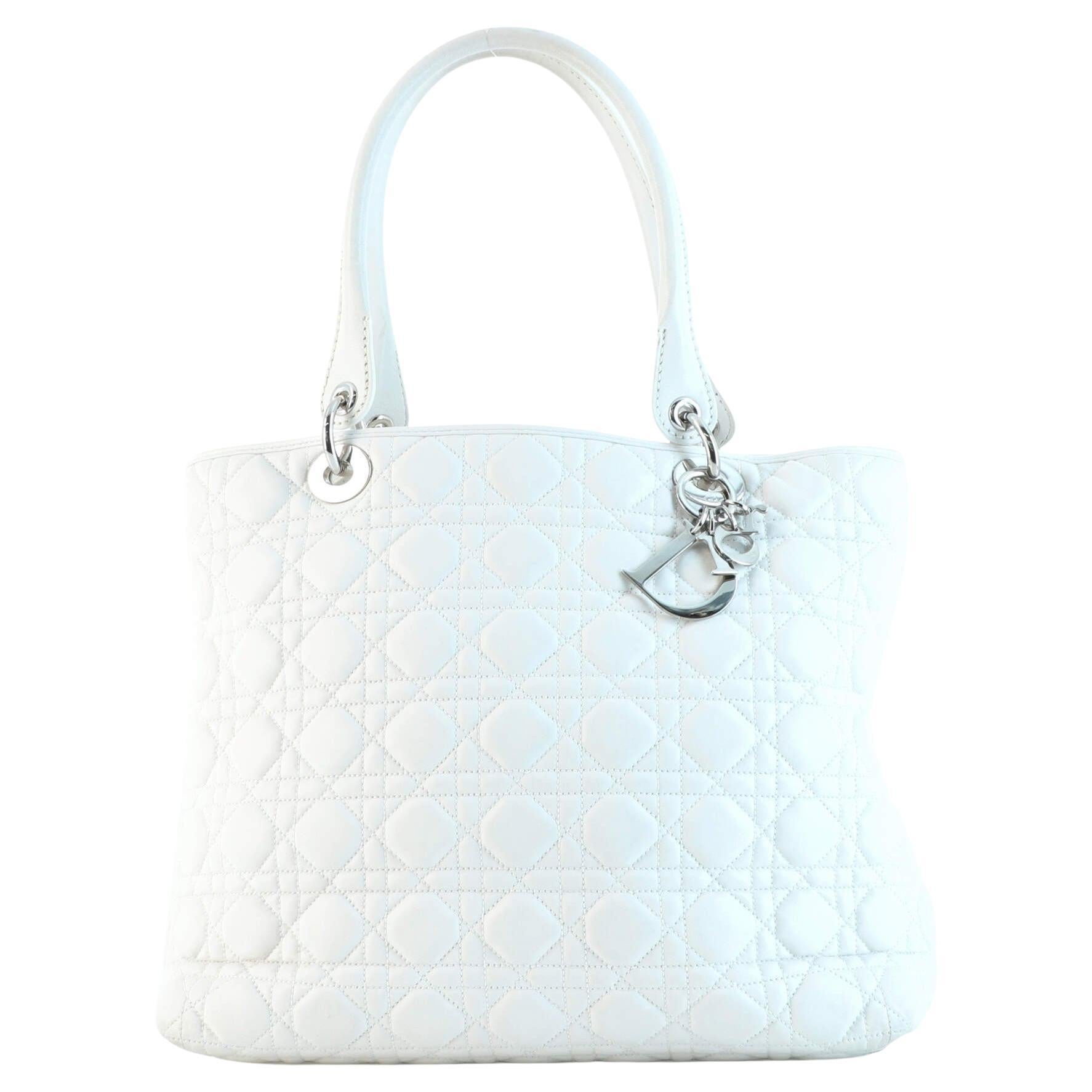 Christian Dior Lady Dior Soft Tote Cannage Quilt Lambskin Large For Sale at 1stDibs