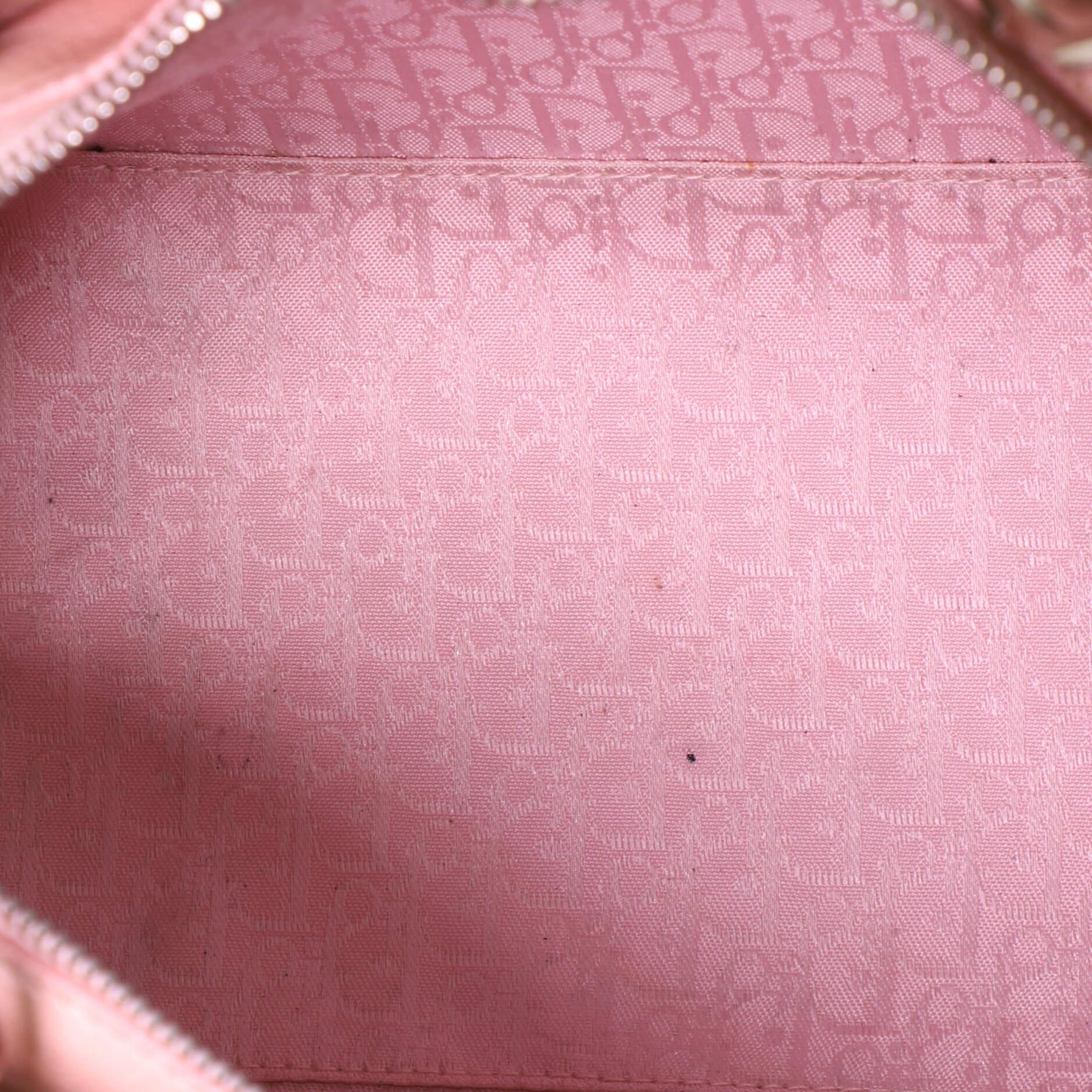 Orange Christian Dior Lady Dior Soft Zip Tote Cannage Stitch Leather Small