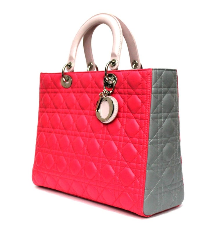 Christian Dior Lady Dior Tri-color Tote Bag For Sale at 1stdibs