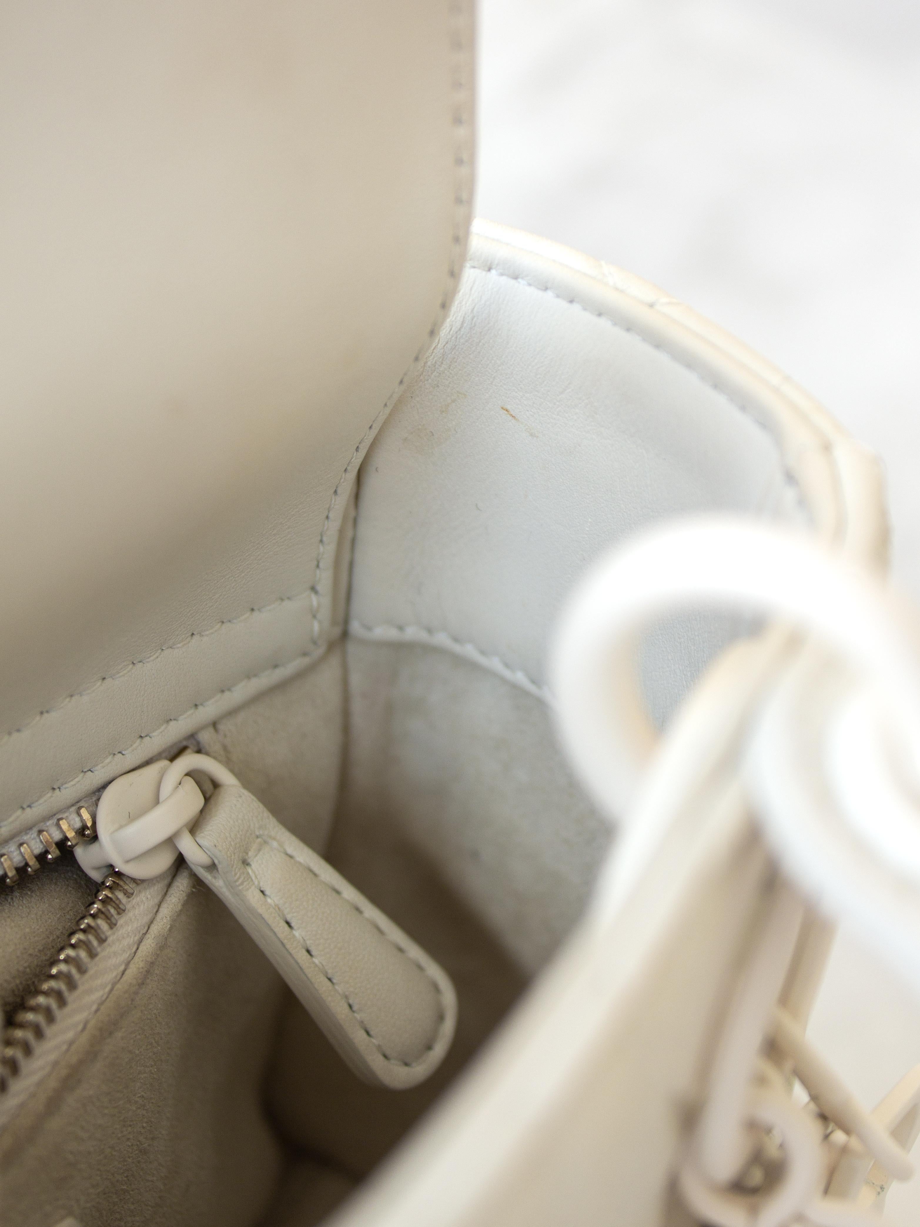 Christian Dior Lady Dior Ultra Matte Latte White Mini Calfskin Leather Bag 11