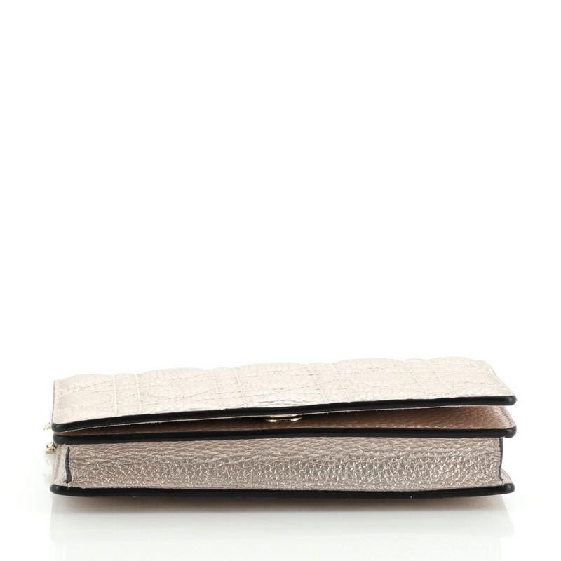 Christian Dior Lady Dior Wallet on Chain Cannage Quilt Grained Calfskin S In Good Condition In NY, NY