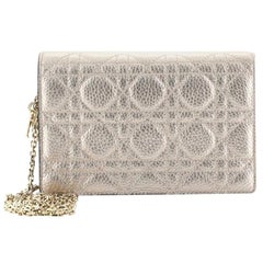 Christian Dior Lady Dior Wallet on Chain Cannage Quilt Grained Calfskin S